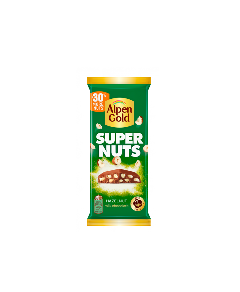 შოკოლადის ფილა Super Nuts თხილით/ალპენ გოლდი/ 120გ 
