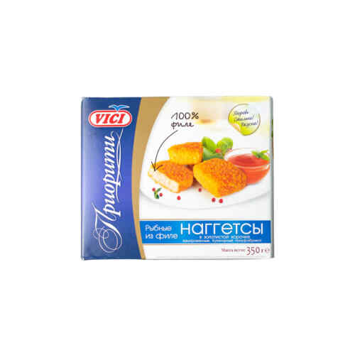 თევზის ნაგეთსი ოქროსფერი საფანელით /FISH DAY/  350გრ